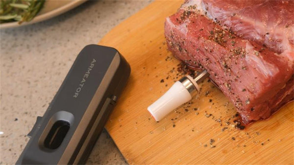 grilling with meat thermometer