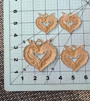 Entangled Kissy Dragons Mold - DezzzyArtz - Dragon Silicone Mold