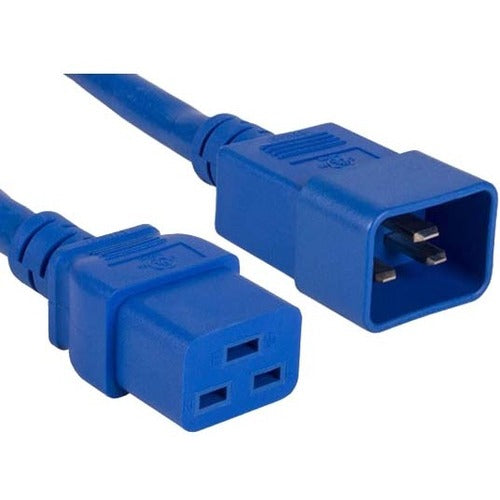 ENET C19C20-BL-6F-ENC C19 to C20 6ft Blue Power Cord Extension 250V 12 AWG 20A NEMA IEC-320 C19 to IEC-320 C20 Blue 6'