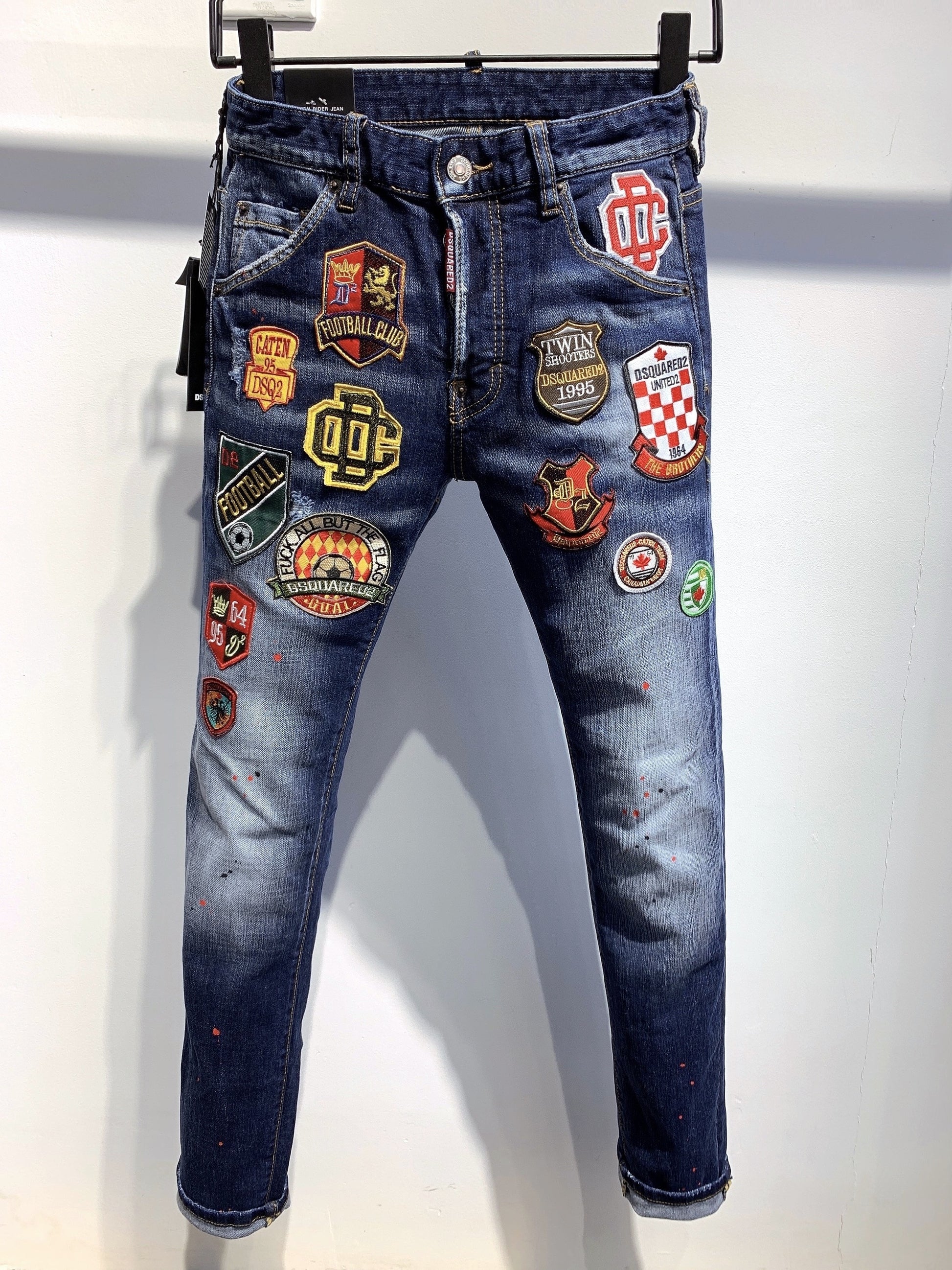 hoofd Elementair Huisdieren New D2 Couple Vintage Medal Print Jeans Dsquared2 Fashion Washed Rippe –  RyanEngel