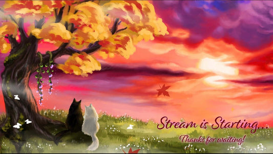 Animated Scenes Cats in Fall Sunset - Overlay - Stream K-Arts