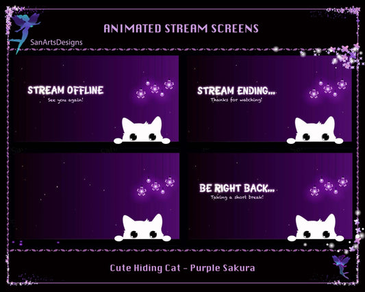 Animated Scenes Cute Hiding Cat - Overlay - Stream K-Arts