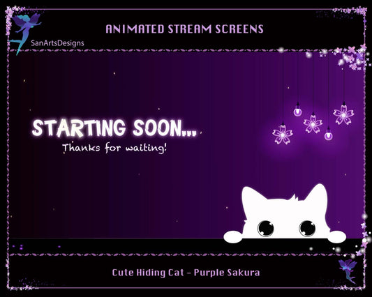 Animated Scenes Cute Hiding Cat - Overlay - Stream K-Arts