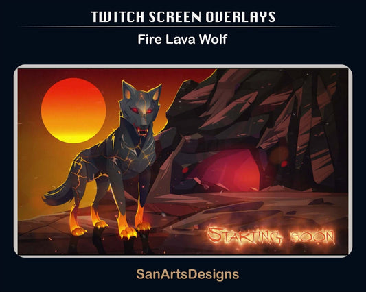 Animated Scenes Fire Wolf - Overlay - Stream K-Arts