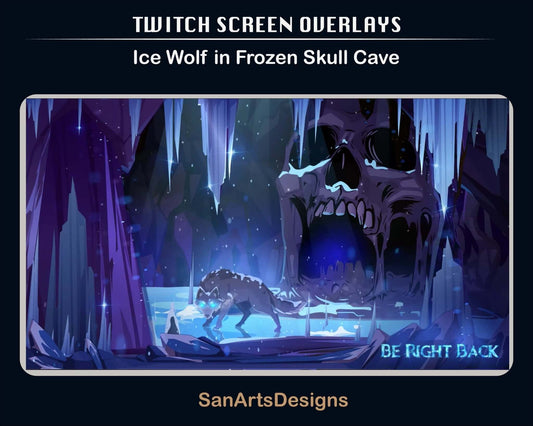 Animated Scenes Ice Wolf in Frozen Skull Cave - Overlay - Stream K-Arts