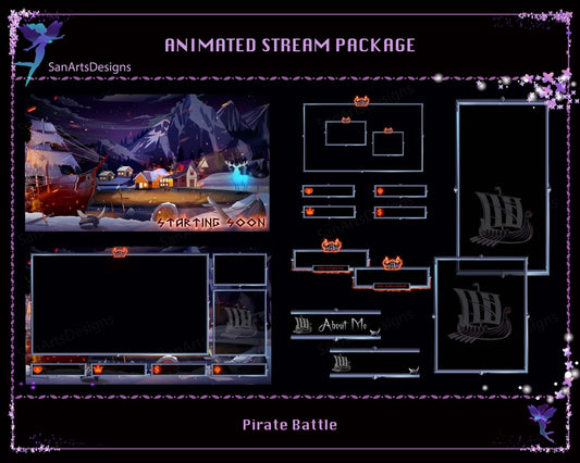 Animated Stream Bundle Pirate Battle - Package - Stream K-Arts