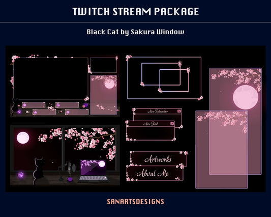 Animated Stream Package Black Cat by Sakura Window - Package - Stream K-Arts