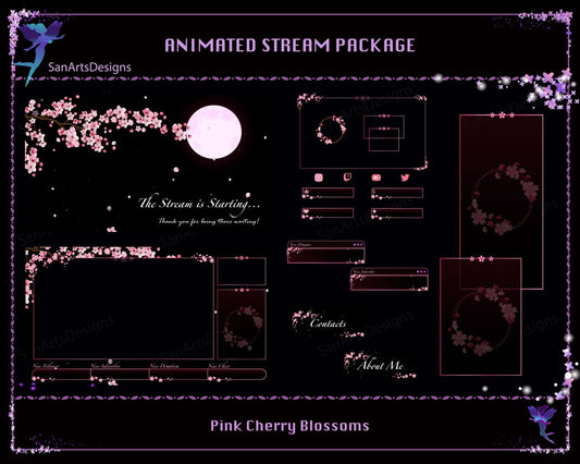 Animated Stream Package Pink Sakura - Package - Stream K-Arts