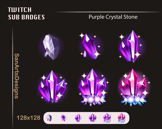 Twitch sub/bit badges // Crystal gem stones