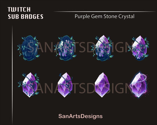 Gem Stone Twitch Sub Badges - Badges - Stream K-Arts