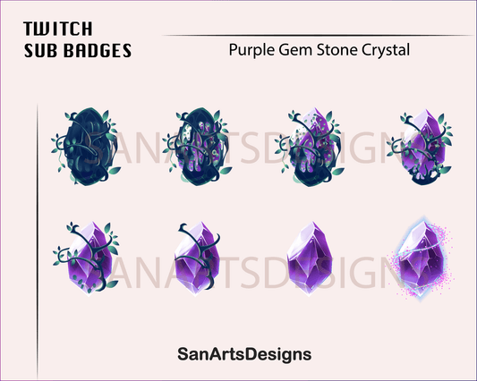 Gem Stone Twitch Sub Badges - Badges - Stream K-Arts