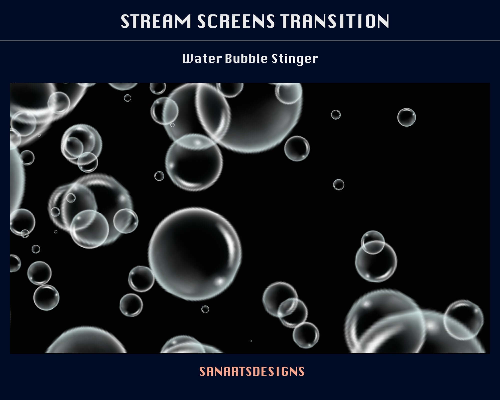 Ocean White Bubbles Twitch Stream Scenes Transition