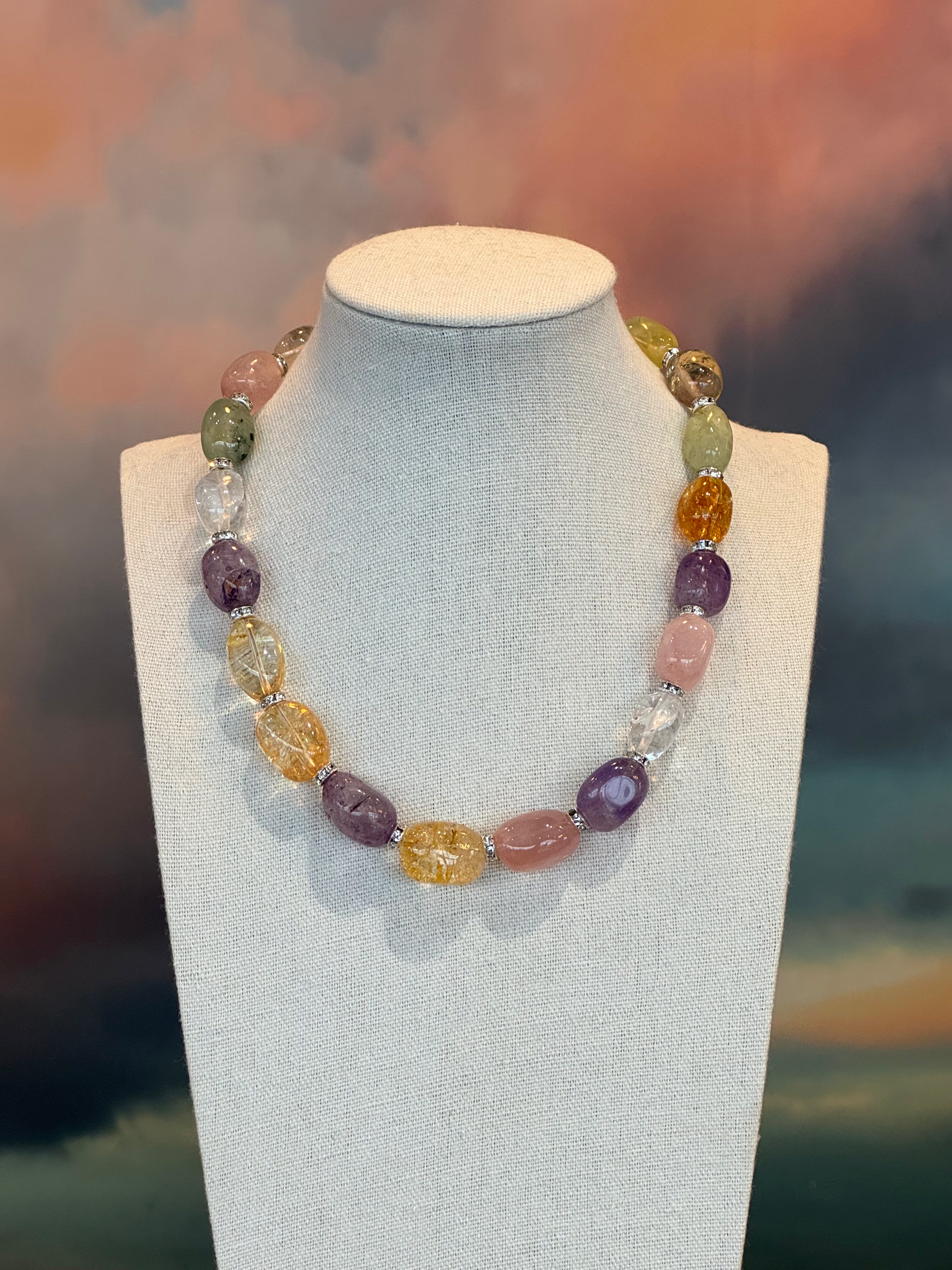 Gemstone Crystal Necklace, by Zhanna