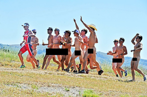 Wildflower Triathlon Cal Poly naked aid station