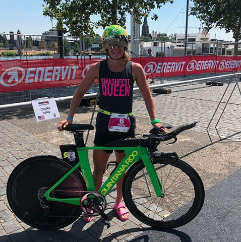 Haley Chura before racing Ironman Maastricht in the Netherlands