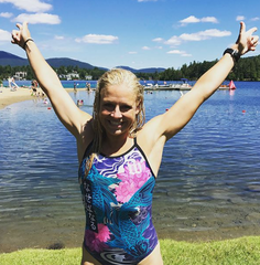 Jen Annett professional triathlete enjoying summer swimming
