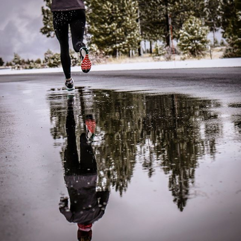 Linsey Corbin, pro triathlete winter training in hometown Bend, Oregon