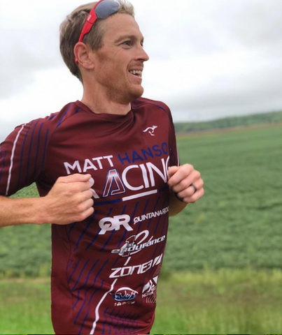 Matt Hanson pro triathlete on training run