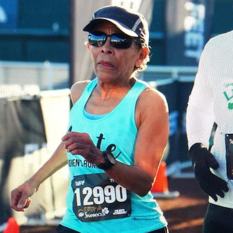 Arete Women's Running Club 70-year-old Brenda Lewis finished the Shamrock’n 5k