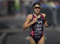 Sarah True, competing in the Olympic Triathlons for Team USA