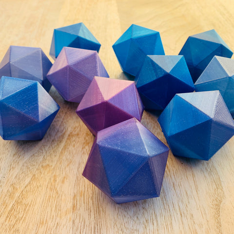 3d printed icosahedrons in nebula