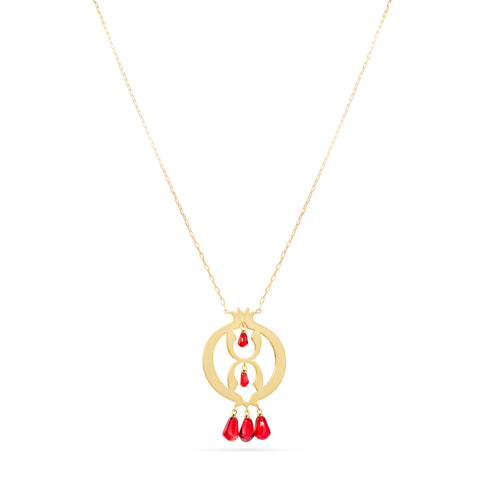 Pomegranate Gold Plated Long Necklace