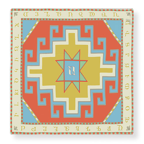Armenian Alphabet #3 Silk Square scarf