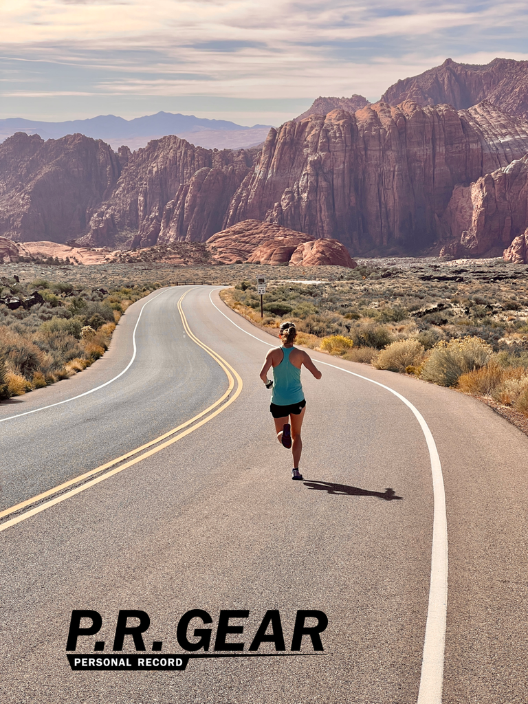 PR Gear Cute Female Runner Southern Utah Road Running Adventure