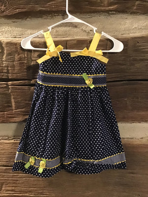 Blueberi Boulevard girls dress navy blue w/polka dots size 5 - 2nd Shot Consignment 