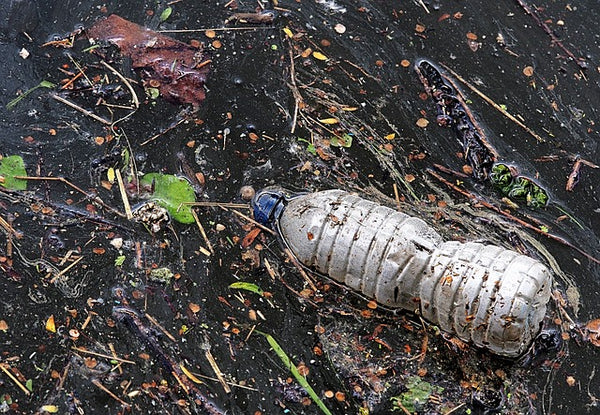 River with Plastic Bottles