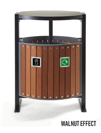 Wood Effect Outdoor Litter Bin - 2 x 39 Litre