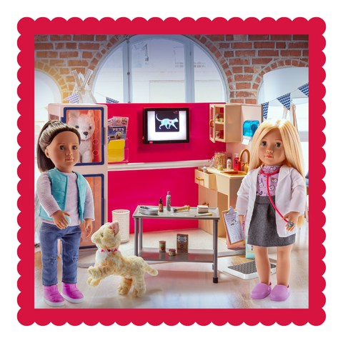 Dolls in a Veterinary Clinic Playset