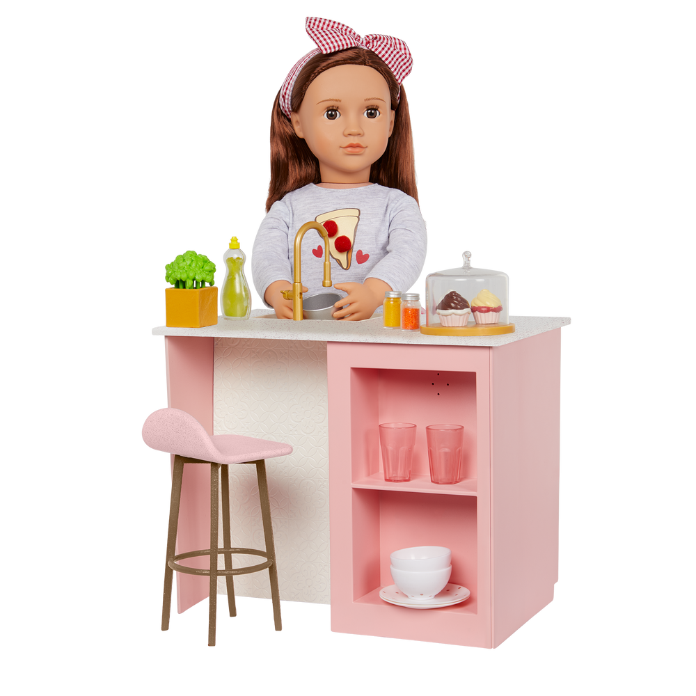 Pink Gourmet Kitchen, 46cm Doll Playset