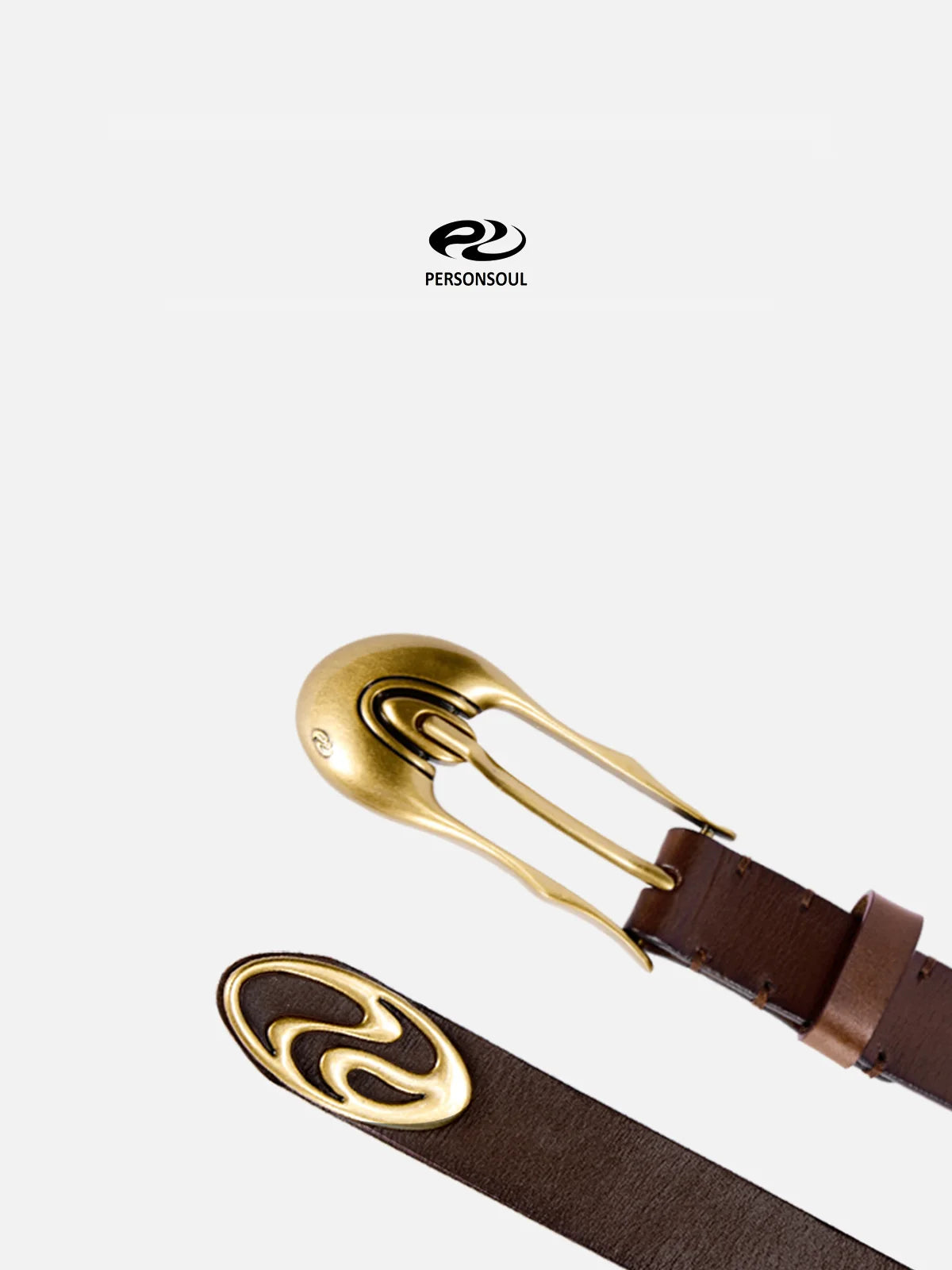 Product image for Personsoul Shaped Pin Buckle Leather Belt