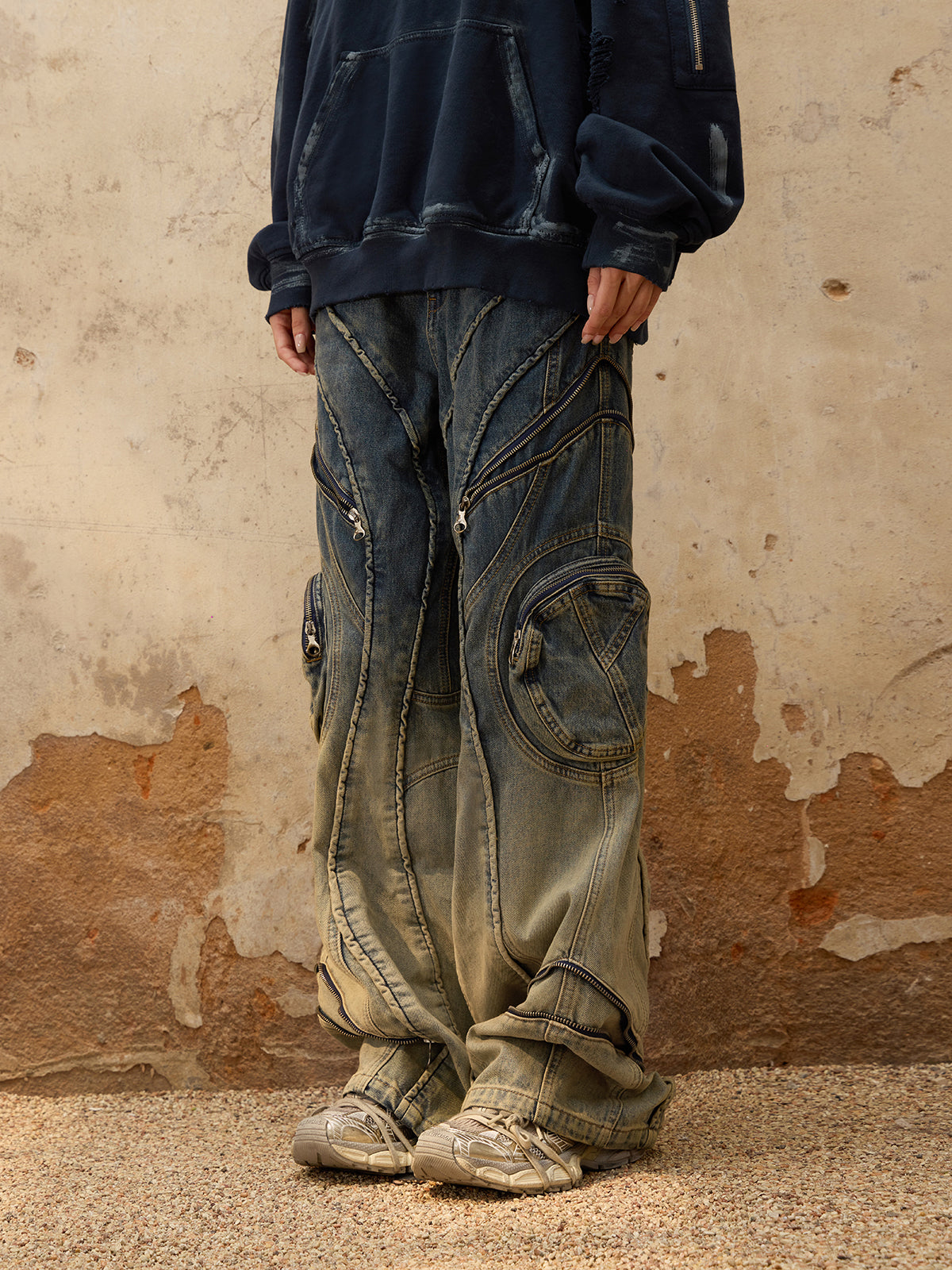 Personsoul Mud Dirty Denim Jeans