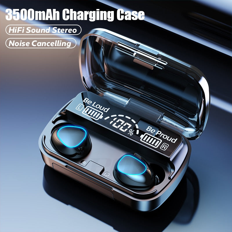 Bluetooth Waterproof Sport Earbuds with Wireless Charging Box