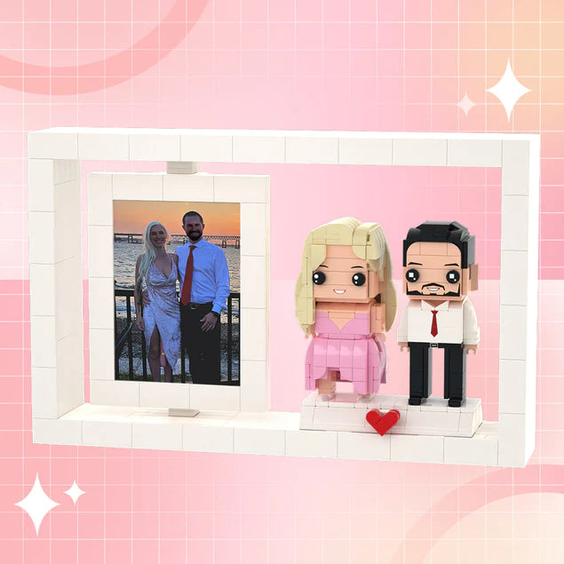 Full Body Customizable 2 People Souvenirs Custom Brick Figures Photo Frame Small Particle Block Brick Me Figures Customized Gifts