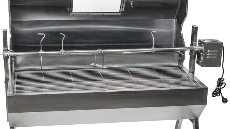1200 mm Spartan Spit Rotisserie Roaster showing the accessories