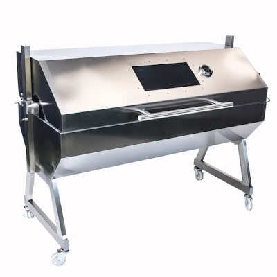 1500 mm BBQ Spit Rotisserie | Spartan hooded with the hood closed