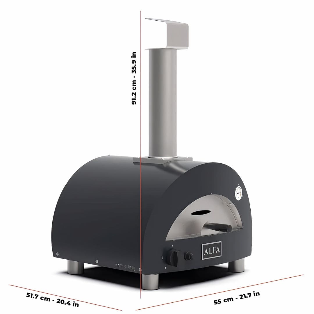 Alfa Moderno Portable Pizza Oven | showing oven sitting on table outside