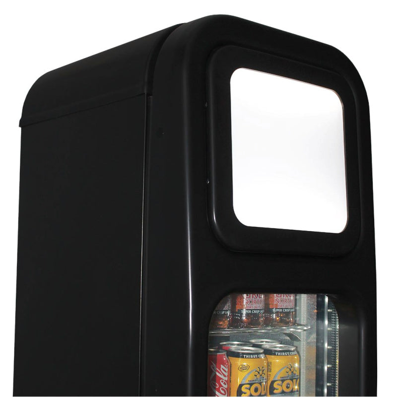 Bar Fridge | 135 Litre Upright showing close up view of the light bar at the top
