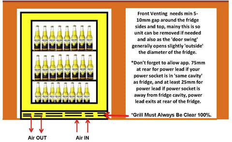 Front venting compressor units image for bar fridges