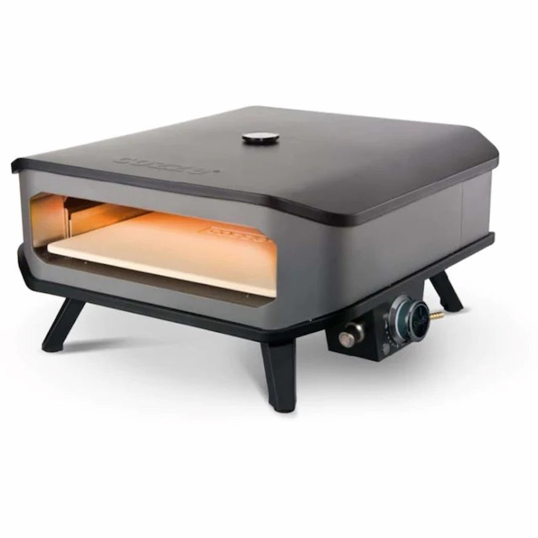 Gas Pizza Oven | Cozze MK2 |13 or 17 Inch front right view of pizza oven and temperature control