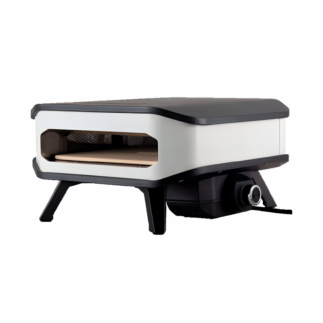 Electric Pizza Oven | Cozze White 13 Inch front right view of pizza oven empty on white background