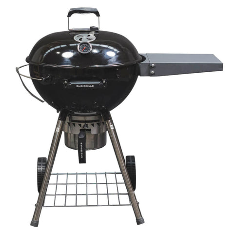 Kettle Charcoal BBQ full view with hood on