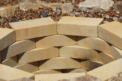 fire pit bricks, fire bricks, used in an in ground setting