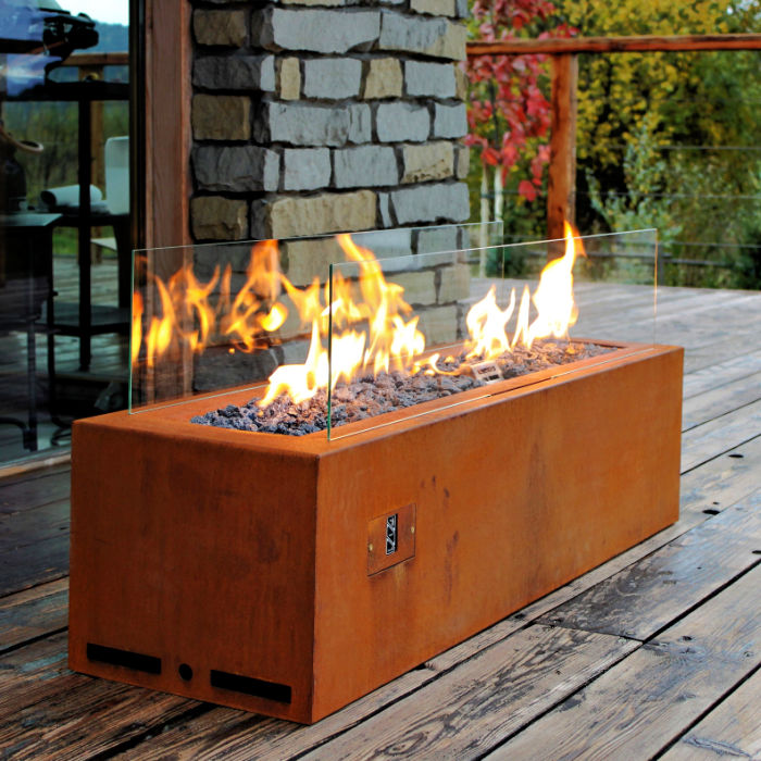 Fireplace | Planika Galio Automatic | Long on a patio