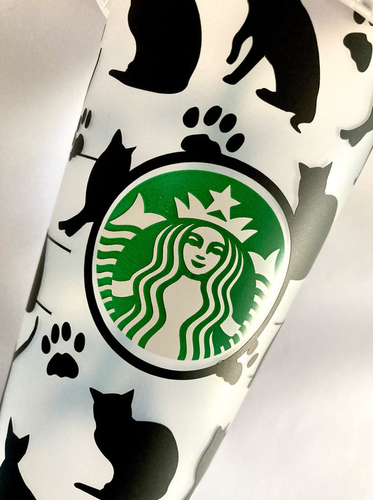 Starbucks custom cold cup tumbler with skull & rose design – Those Crafty  Cats