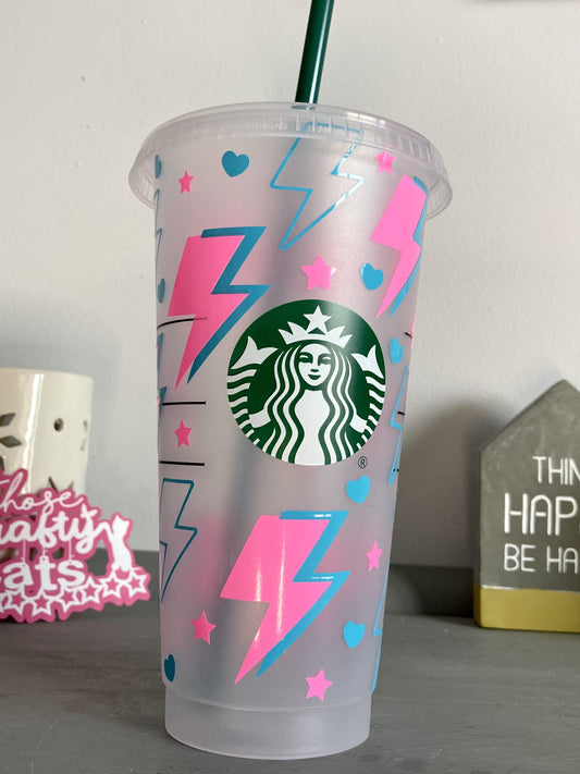 Custom Starbucks inspired reusable cold cup tumbler with straw - holog –  Those Crafty Cats