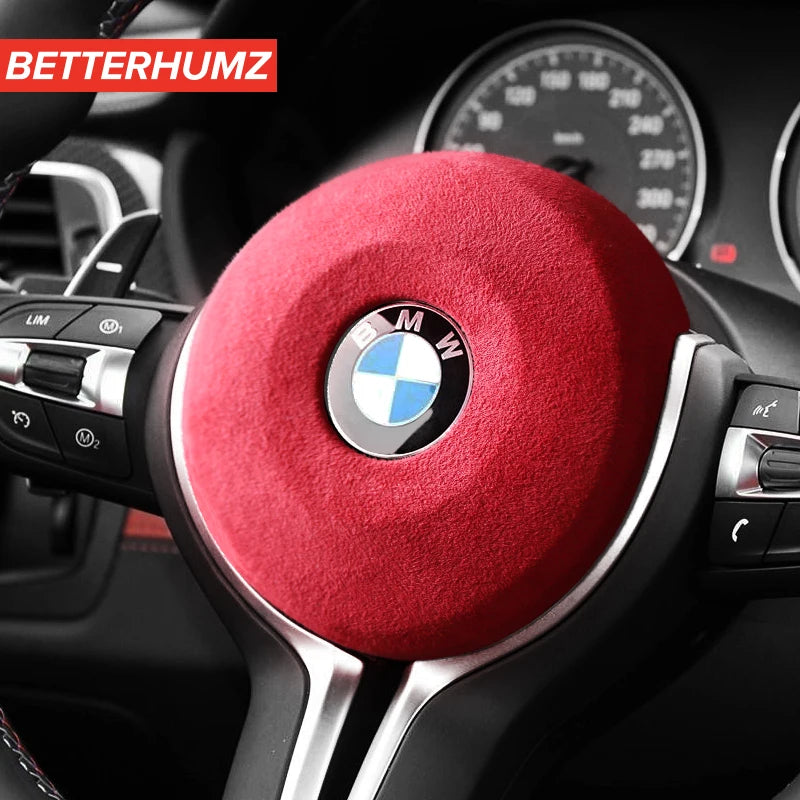 BETTERHUMZ Carbon Fiber Interior For BMW F20 F21 F22 F30 F32 F34 F36 F80 F83 Alcantara Car Steering Wheel Cover Frame Sticker